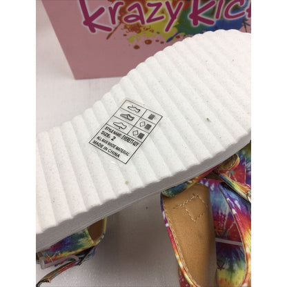 krazy kicks girls tie-dye sandals size 2