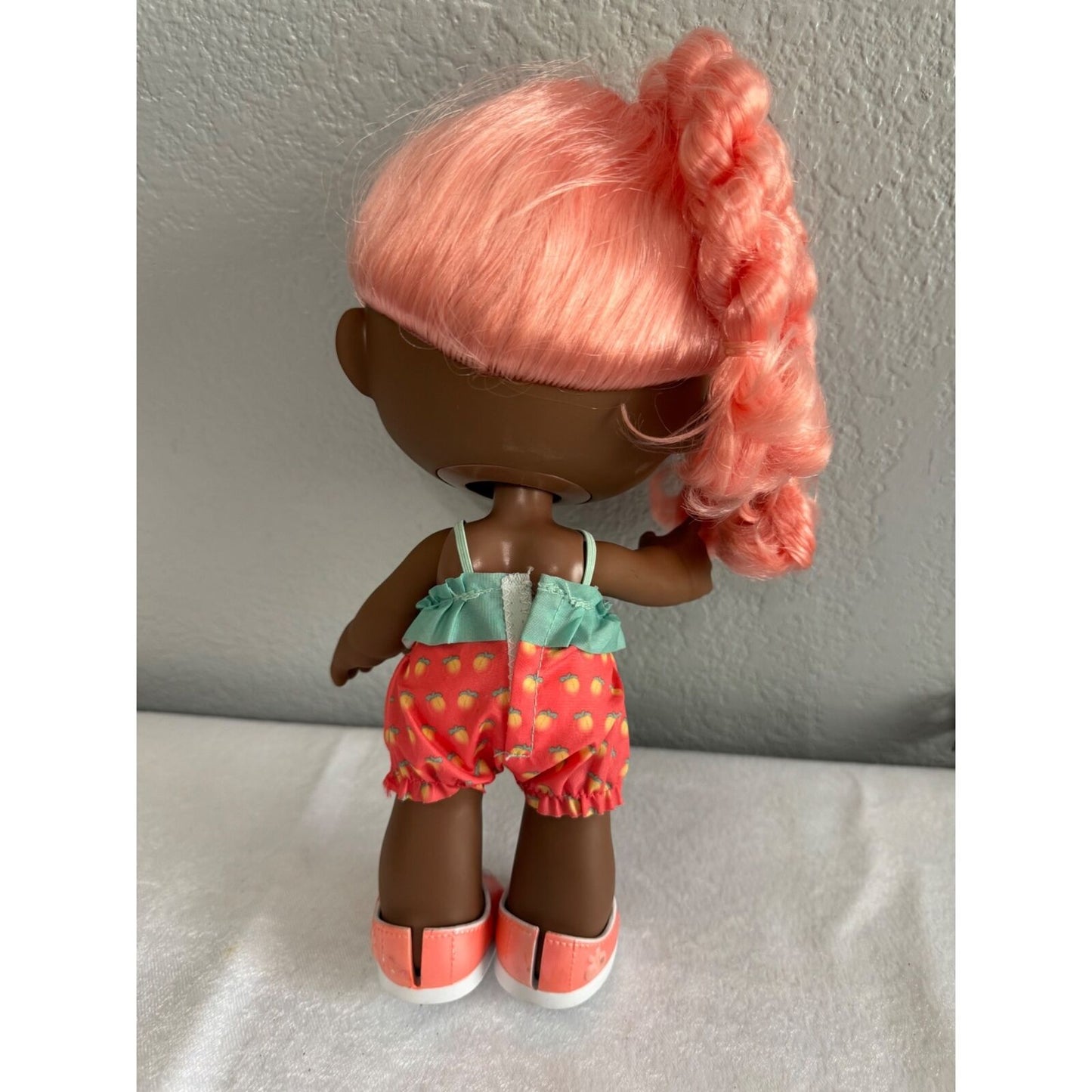 Kindi Kids Doll With Pink Hair Brown Skin Strawberry Outfit & Shoes 10 Inch